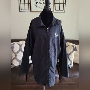 Vintage Men's Black &‎ White Nike Full Zip Windbreaker Size XL Classic